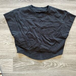 lululemon athletica Black Cropped Boxy Crewneck Top